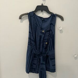 Lucky Brand Dark Blue Sleeveless Blouse